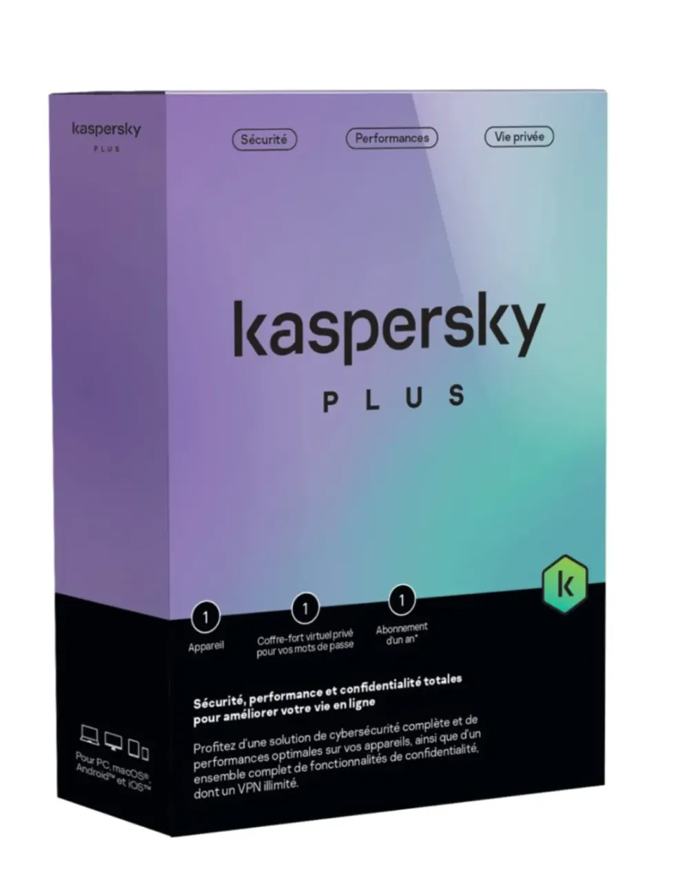 Logiciel Antivirus Kaspersky Plus – 1 Appareil – 1 An