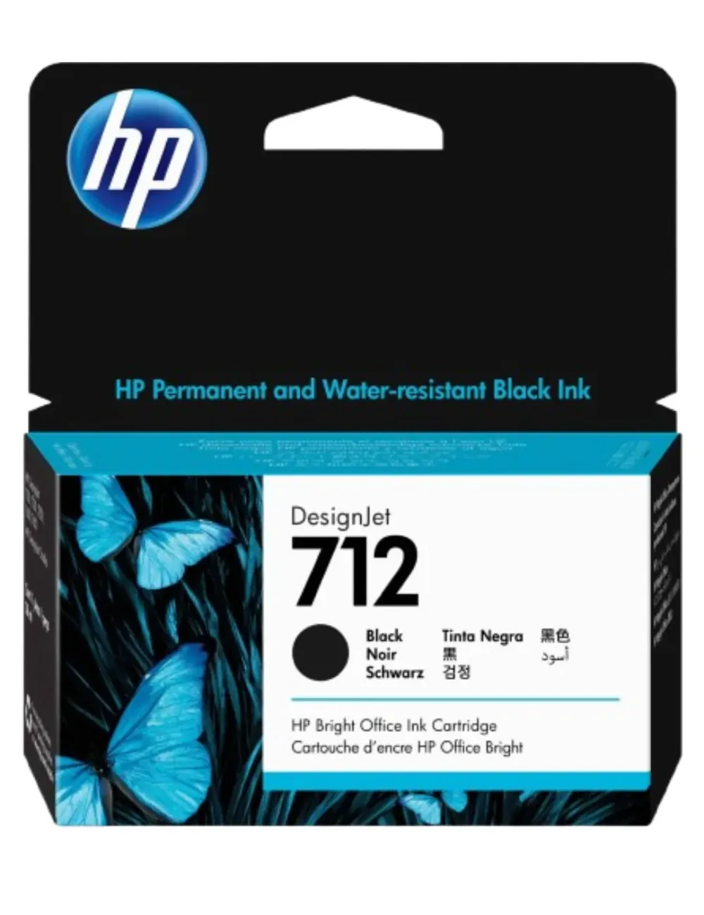 Cartouche d’encre noire d'origine  HP 712 38 ml pour traceurs T630/T230 (Réf. 3ED70A)