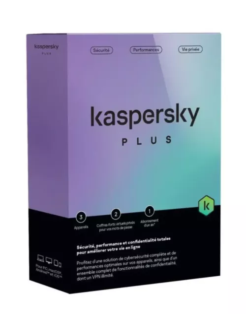 Kaspersky Plus (equivalent to Internet Security) – 3 Devices / 1 Year