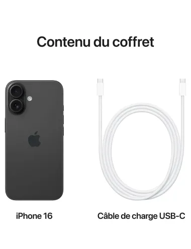 iPhone 16 – 128GB – Black – Super Retina XDR Display – Dual Camera – iOS