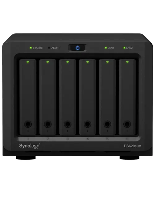 Serveur Synology DS620slim TWR – Intel J3355 2 cœurs 2,0 GHz – 2 Go RAM – RAID Software – Réf. DS620slim