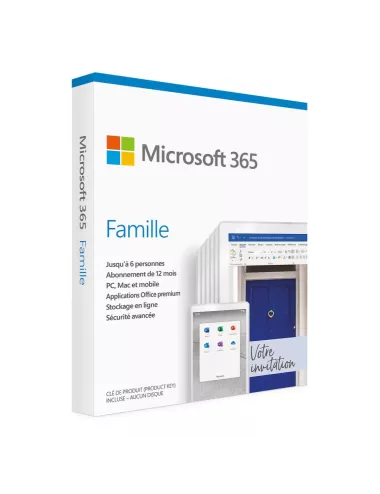 Logiciel Microsoft 365 Family – Abonnement 1 an – Français – Afrique uniquement – Sans support physique – Marché émergent